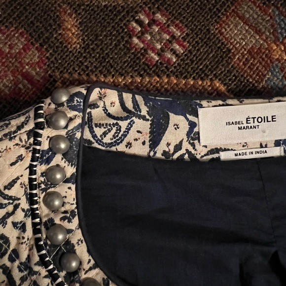 Isabel Marant Etoile Hustin Printed Quilt Jacket with Stud Trim - Picture 9 of 9